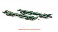 N-FWA-2101D Revolution Trains FWA Ecofret Container Flat in VTG Green - twin pack (as used by Freightliner)